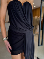 Load image into Gallery viewer, DANKA STRAPLESS MINI DRESS BLACK
