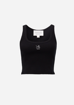 Load image into Gallery viewer, V &amp; W CROP TANK BLACK
