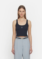 Load image into Gallery viewer, V &amp; W CROP TANK BLACK
