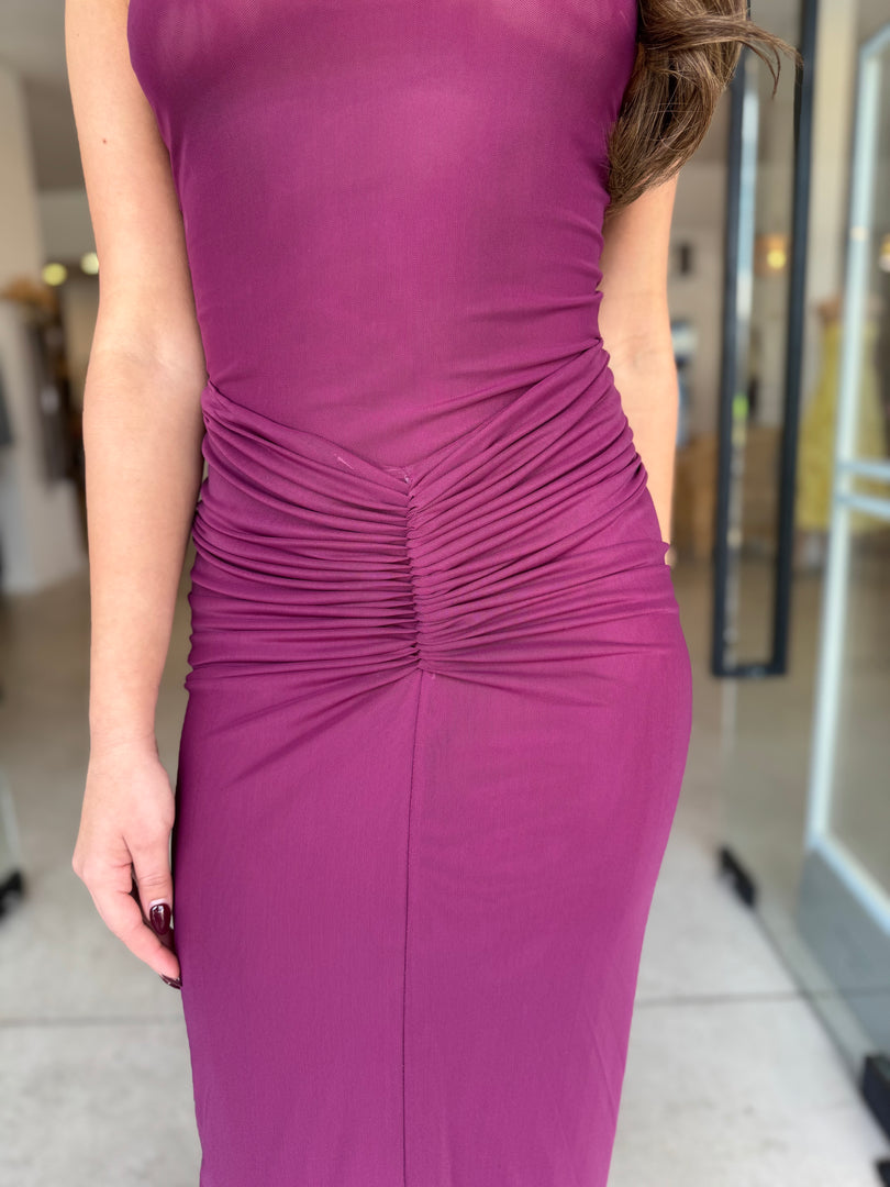 PILLAR SKIRT - WINE