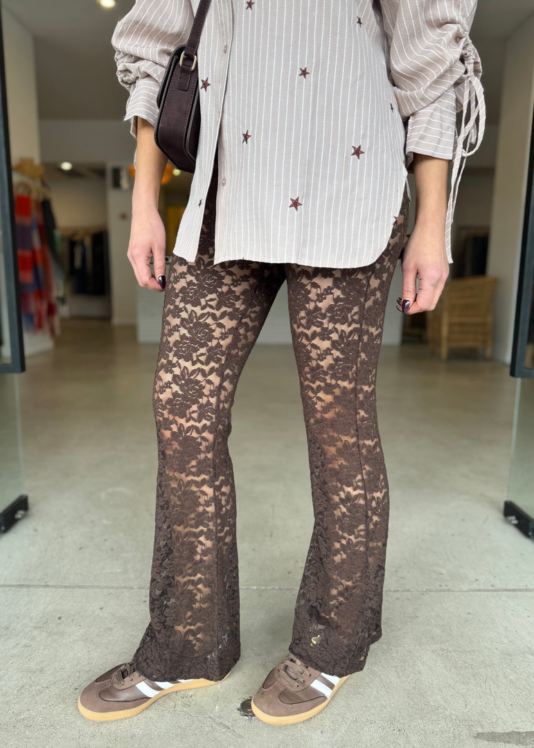 DOLCE LACE PANT - DARK CHOCOLATE