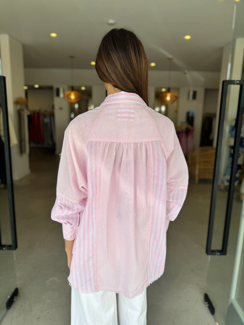 YELLOWSTONE SHIRT - PINK STRIPE