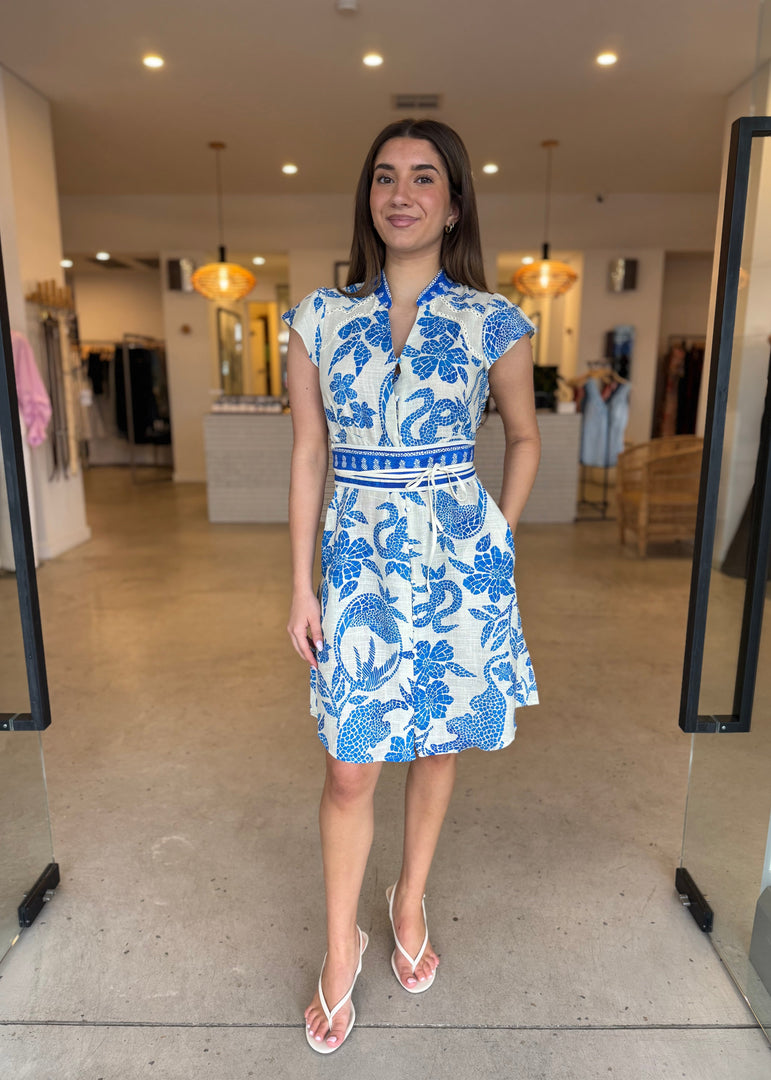 ADRIANA EMBROIDERED DRESS - MOSAIC