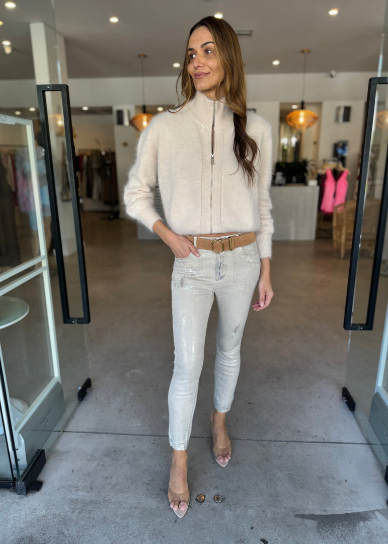 FELIX CASHMERE BOMBER - OATMEAL