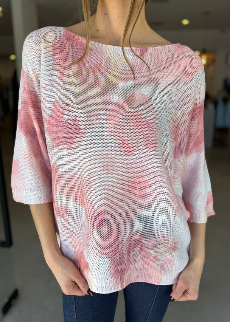 FLOWER PRINT KNIT - ROSA ANTIC