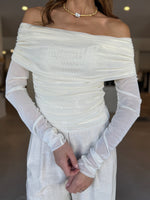 Load image into Gallery viewer, MIRA LS OFF SHOULDER TOP IVORY
