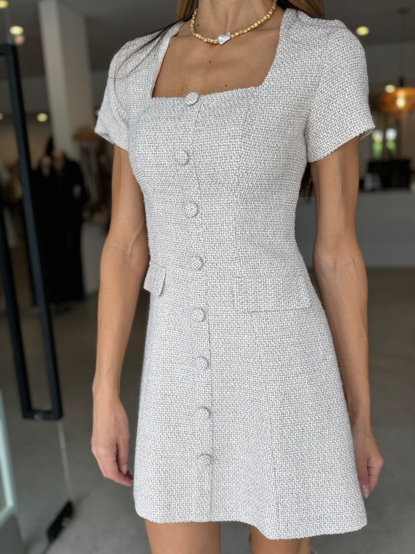 LEVIN TWEED DRESS BEIGE