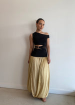 Load image into Gallery viewer, SERENE ASYM MAXI DRESS BLK/STRAW
