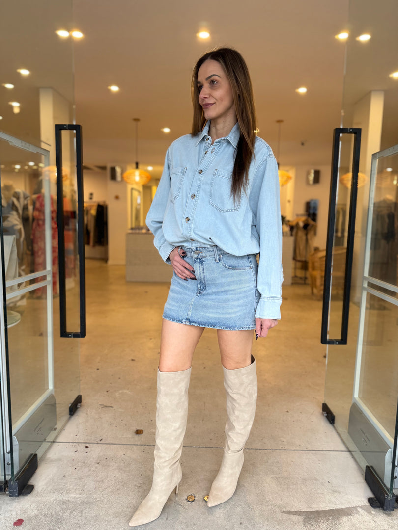 KHLOE DENIM SHIRT DRESS