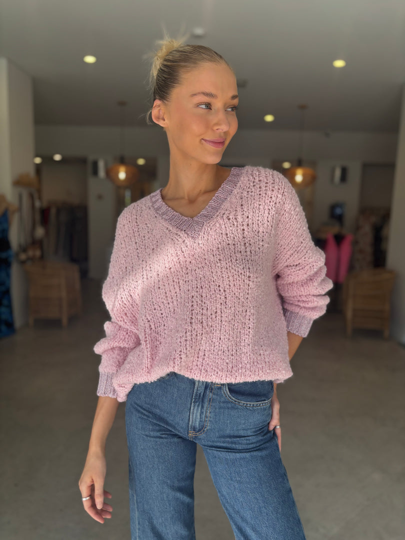 BOUCLE LUREX KNIT - PINK