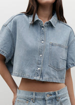 Load image into Gallery viewer, ZARA CROPPED DENIM SHIRT OAKLAND
