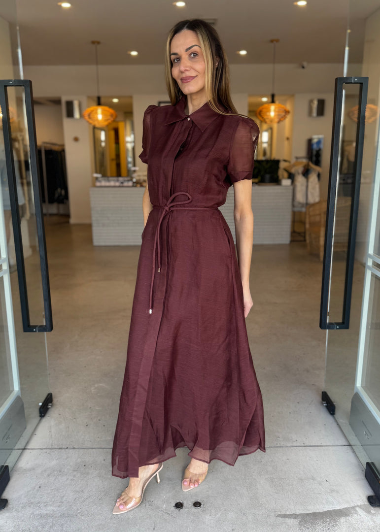JANELLE SHIRT DRESS - CHOCOLATE