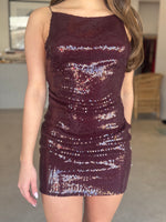 Load image into Gallery viewer, CELESTIA MINI DRESS - PLUM
