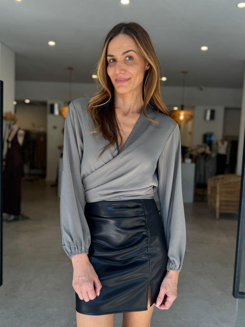 MILANA FAUX LEATHER MINI BLACK