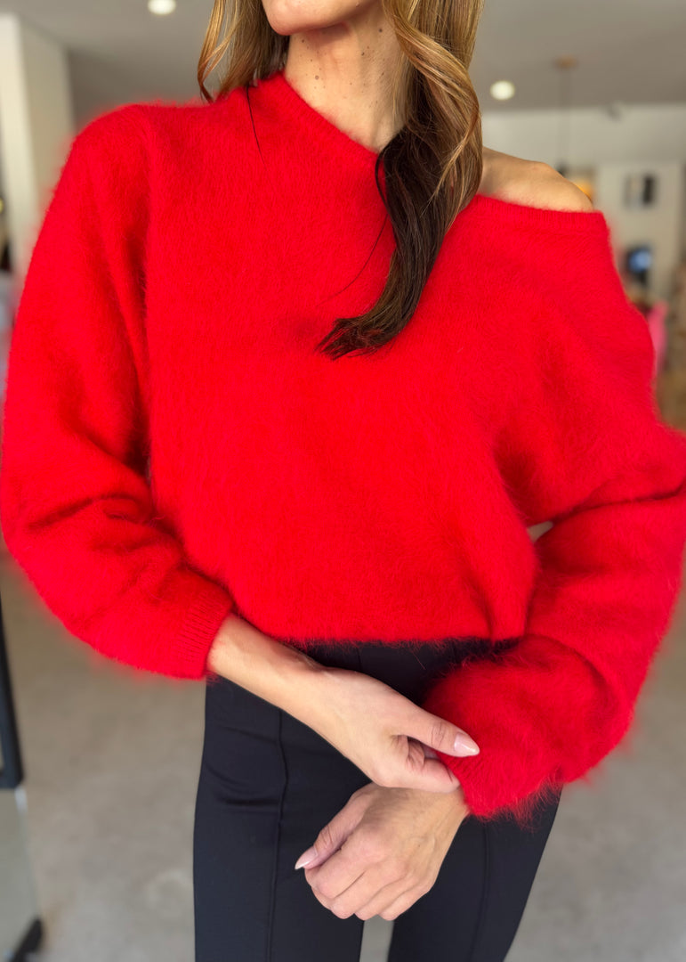 STELLA CASHMERE BOATNECK KNIT - FLAME