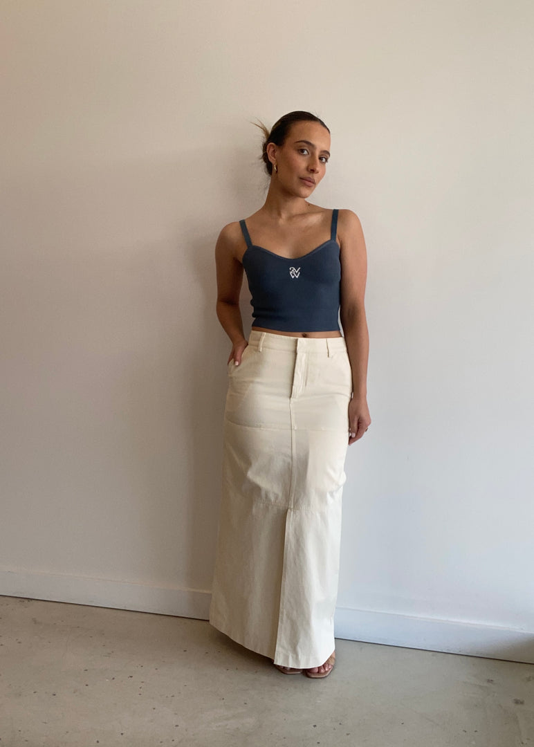 PHOENIX MAXI SKIRT CREAM/BLK