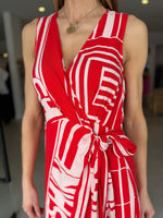Load image into Gallery viewer, SUNSHINE WRAP DRESS - FIRE &amp; BLUSH
