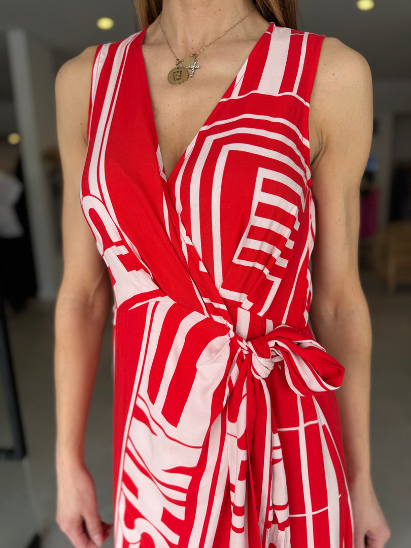 SUNSHINE WRAP DRESS - FIRE & BLUSH