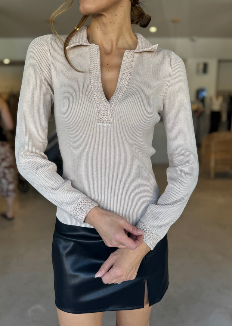 MIMI LS TOP - BEIGE