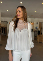 Load image into Gallery viewer, EMORY LACE BLOUSE IVORY
