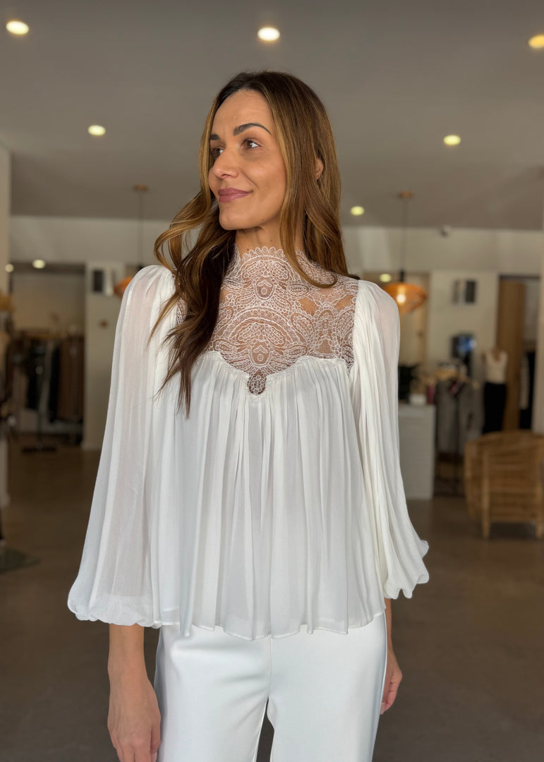 EMORY LACE BLOUSE IVORY