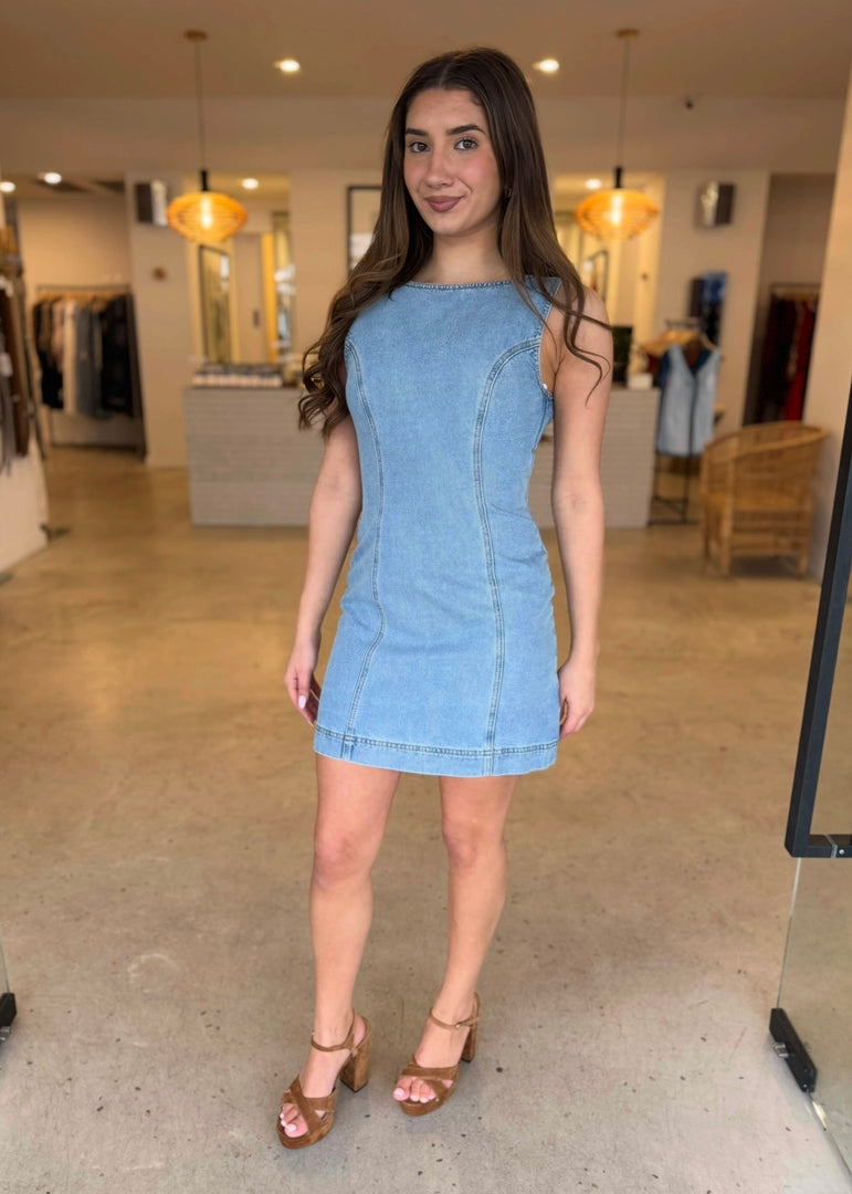 MILES DENIM MINI DRESS