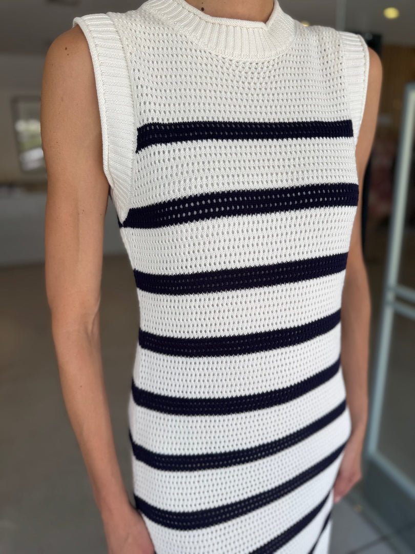 VEDA STRIPE KNIT MIDI DRESS