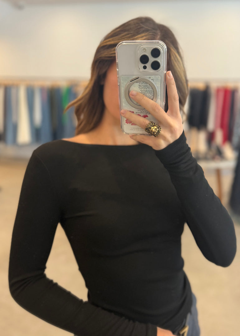 CADEN LS TOP - BLACK