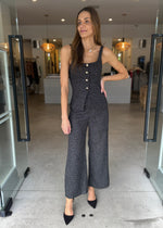 Load image into Gallery viewer, LEVIN TWEED VEST PANT SET BLK/WHT
