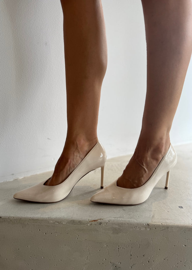 FABIOLA HEEL - CHALK CRINKLE
