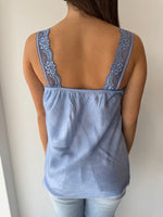 Load image into Gallery viewer, LACE CAMI * BLUE JEANS
