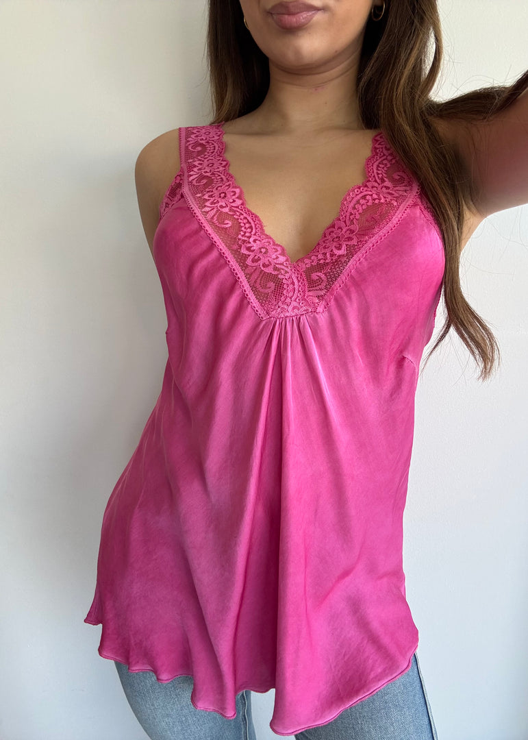 LACE CAMI * FUCSHIA
