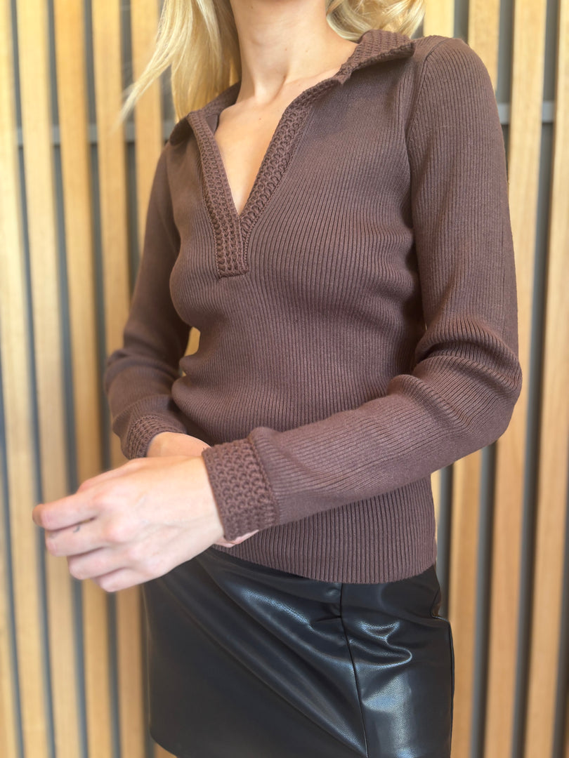 MIMI LS TOP - CHOCOLATE