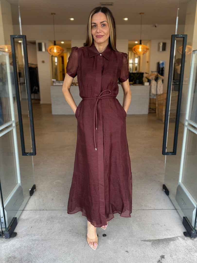JANELLE SHIRT DRESS - CHOCOLATE