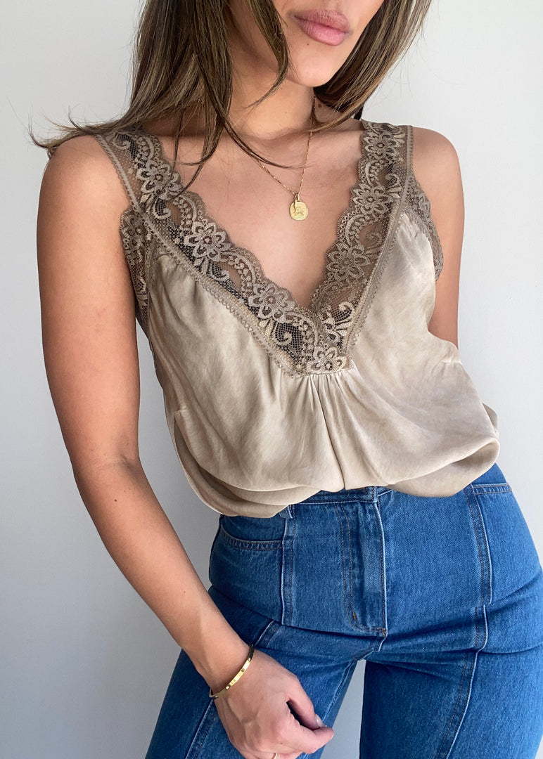 LACE CAMI - GOLD