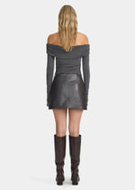 Load image into Gallery viewer, MORRISET MINI SKIRT GRAPHITE
