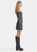 Load image into Gallery viewer, MORRISET MINI SKIRT GRAPHITE
