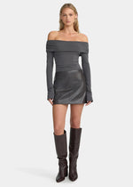Load image into Gallery viewer, MORRISET MINI SKIRT GRAPHITE
