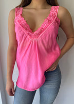 Load image into Gallery viewer, LACE CAMI * FLURO FUXIA
