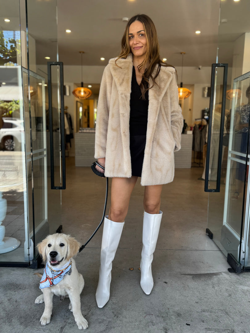 NADIA FUR COAT - LATTE
