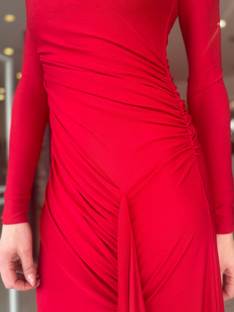GLACIER LS DRESS - CHERRY