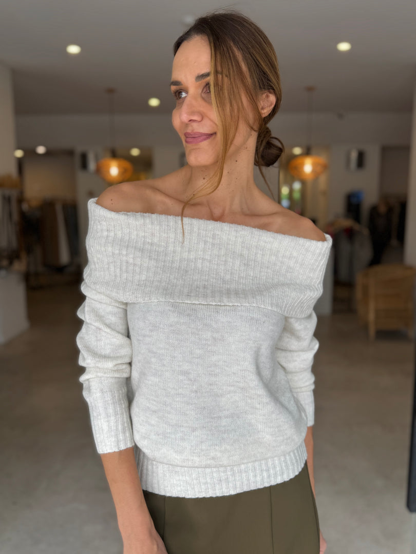 ABBOTT OS KNIT - IVORY MARLE