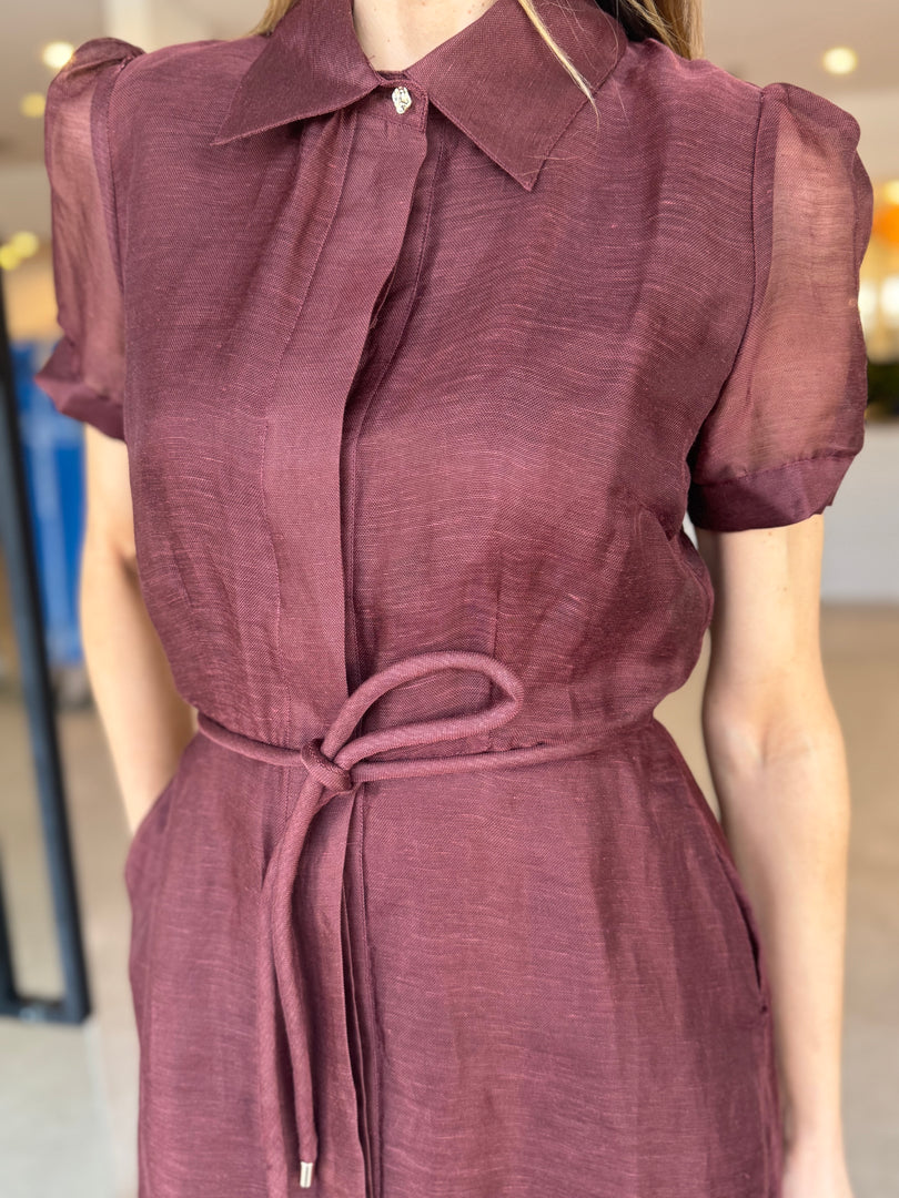 JANELLE SHIRT DRESS - CHOCOLATE