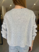 Load image into Gallery viewer, TROMBOLI V NECK KNIT - SILVER
