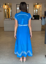 Load image into Gallery viewer, XANTHIA DIAMOND SMOCK DRESS - BLUE
