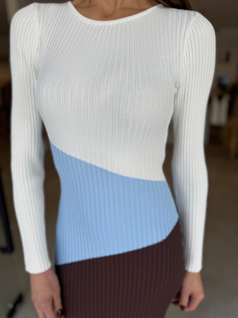 TIA KNIT MIDI DRESS ABSTRACT