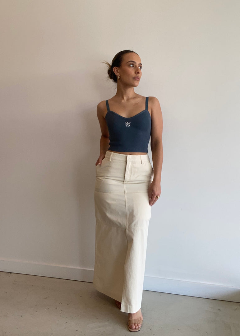 PHOENIX MAXI SKIRT CREAM/BLK