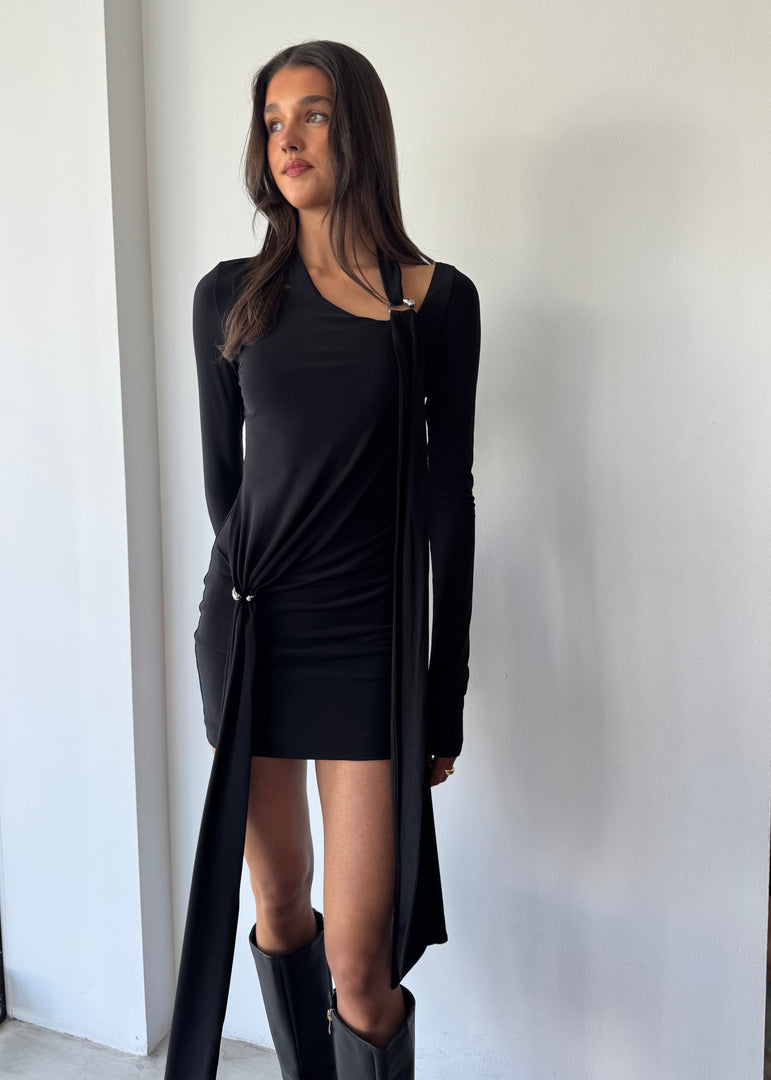 TENSION JERSEY MINI DRESS