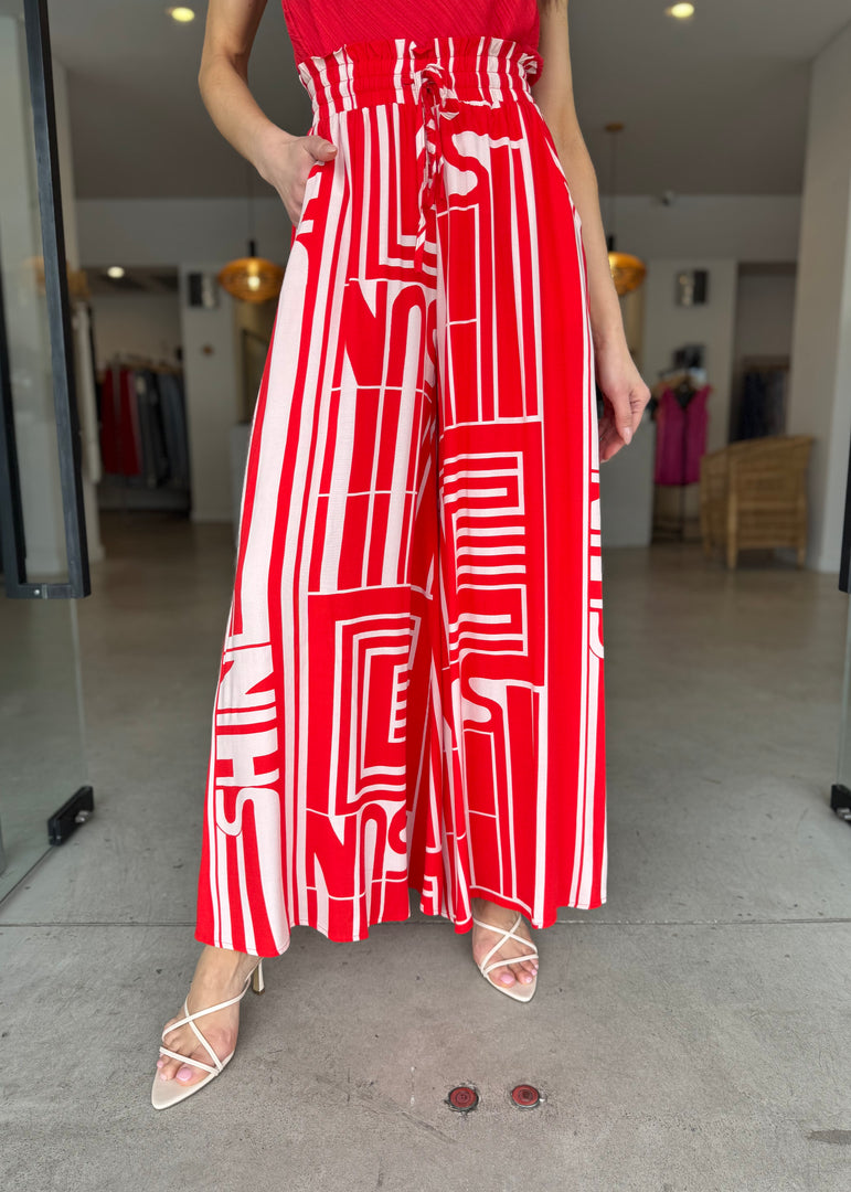 SUNSHINE WIDE PANT - FIRE & BLUSH