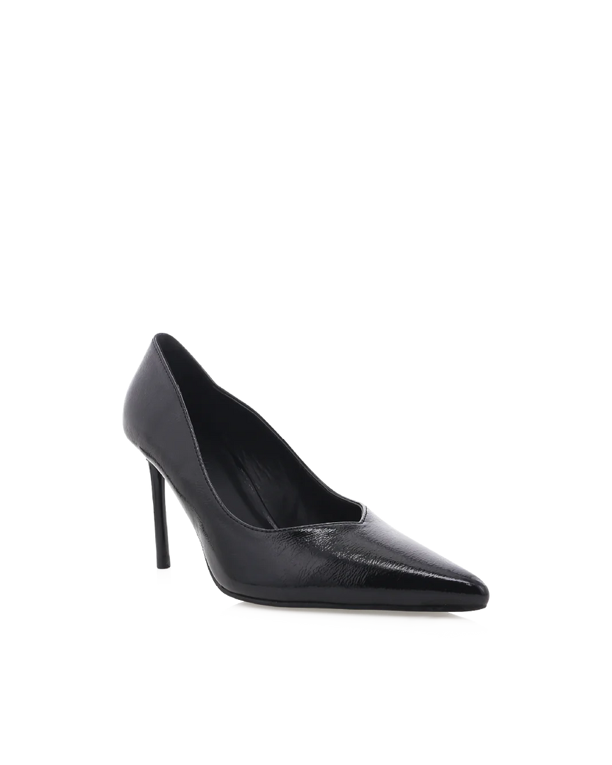 FABIOLA HEEL - BLACK CRINKLE